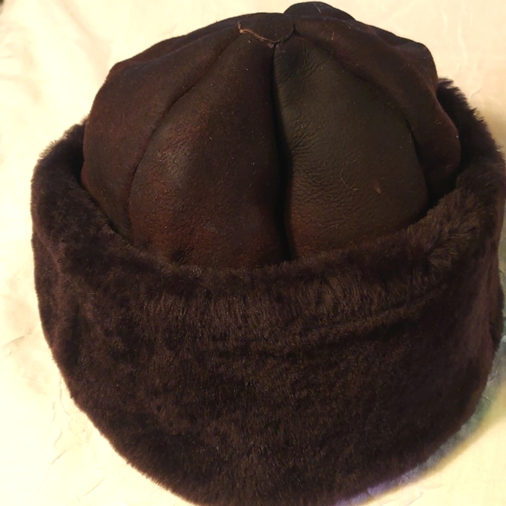 My moms real leather fur lined hat.